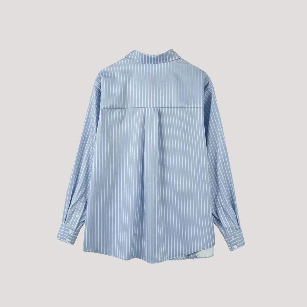 Emma - Striped Blouse with Floral Appliqu√© Closures
