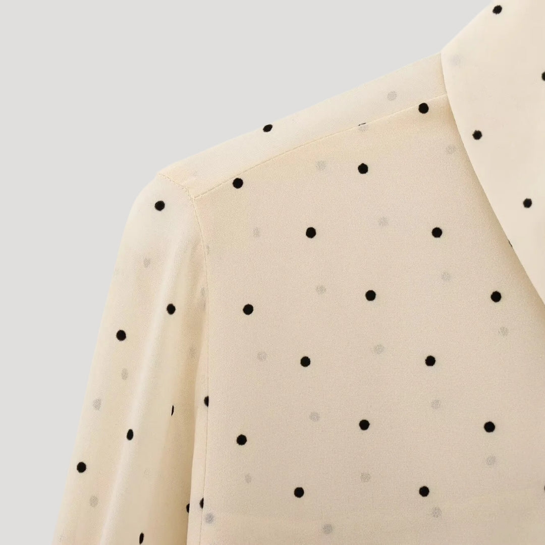Erin - Shirt Blouse With Dotted Bow Pattern