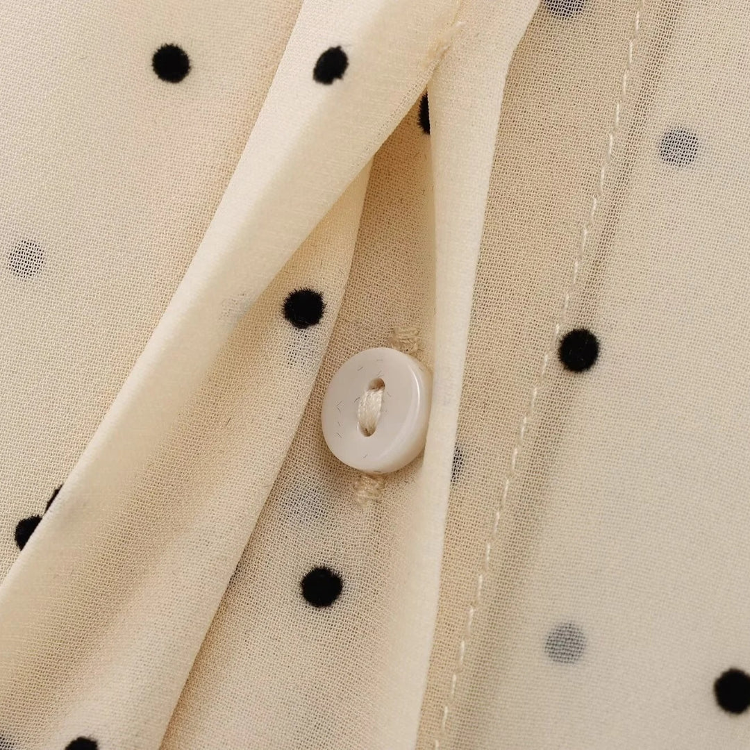 Erin - Shirt Blouse With Dotted Bow Pattern